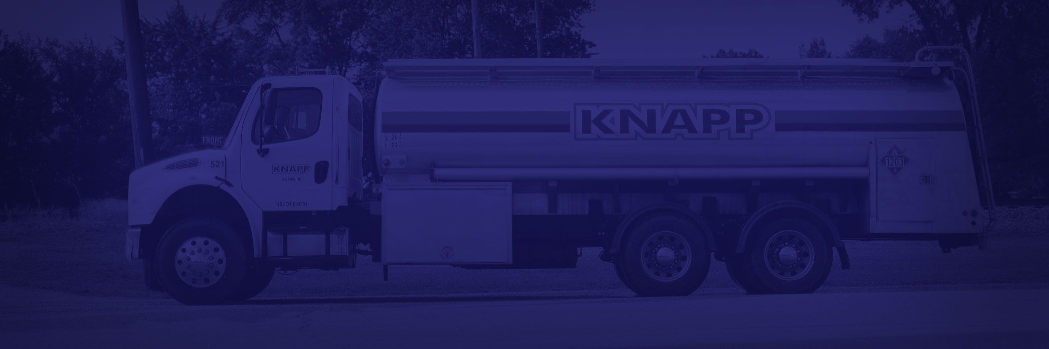Knapp fuel truck parked on the street in Xenia, Illinois